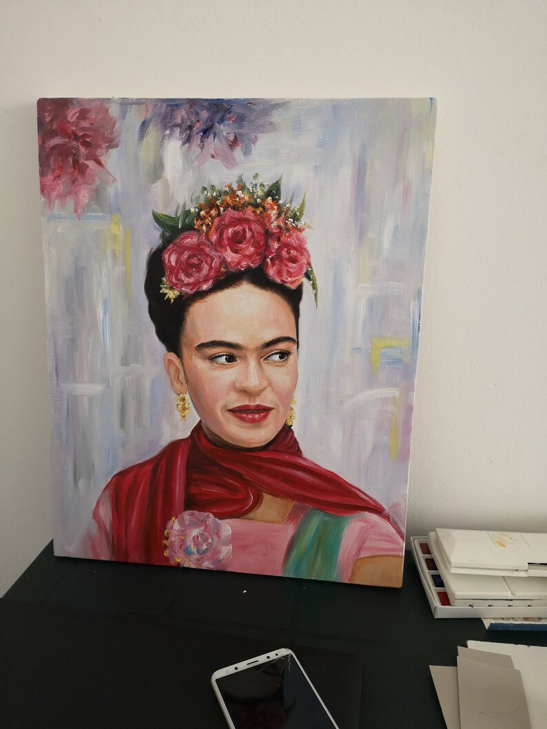 Frida Kahlo wall art Original Oil painting on canvas | Etsy