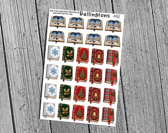 Christmas Books (#492) - Stickers for Books, Scrapbooks, Planners, Cards, Journals and Everything Else!
