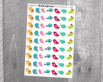 Birds (B-25) - Stickers for Books and Planners, Sticker Sheets, Planner Stickers