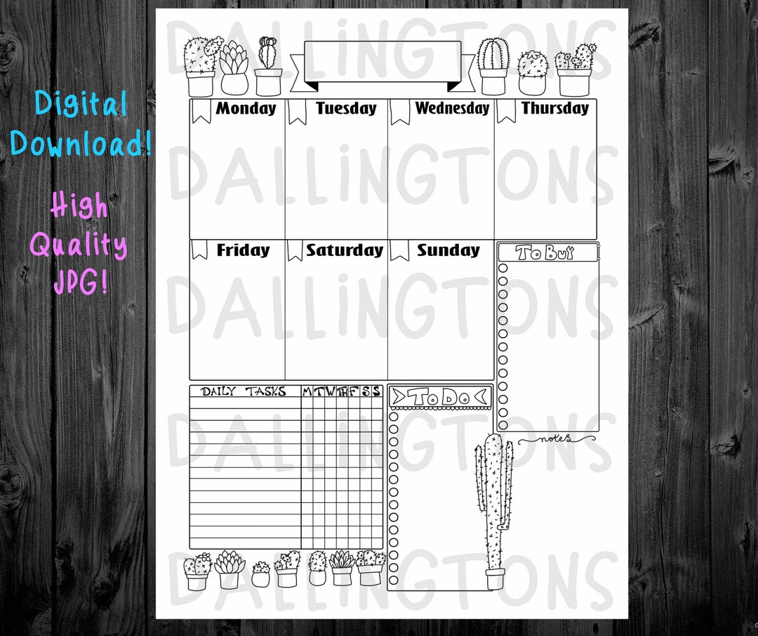 Weekly Layout Printable Weekly Layout Bullet Journal Printable Bujo ...