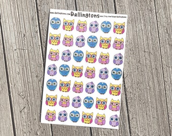 Colorful Owls (#62) - Tiny Stickers for Books and Planners