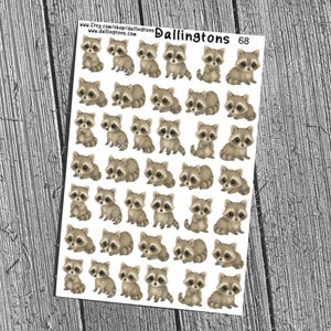 Waschbären (#68) - Sticker für Bücher, Scrapbooks, Planer, Karten, Journals und alles andere!