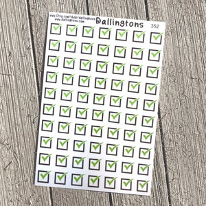 Check Mark Boxes (#352) - Tiny Stickers for Books and Planners
