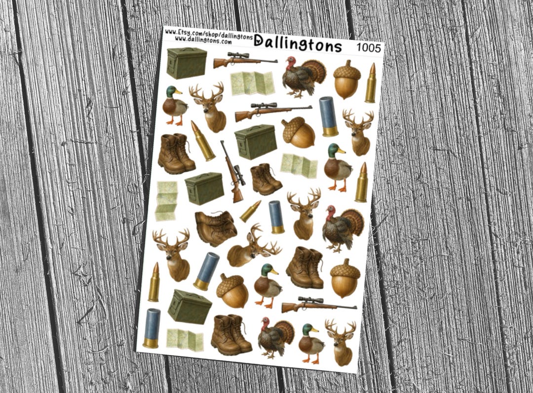 Hunting Set (#1005) - Stickers for Books, Scrapbooks, Planners, Cards ...