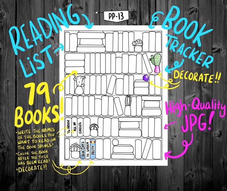 Book Shelf Reading Tracker Books to Read Printable Etsy
