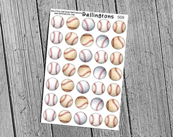 Baseball Sticker Sheet, Team Sports Planner Stickers for Journals (#509)