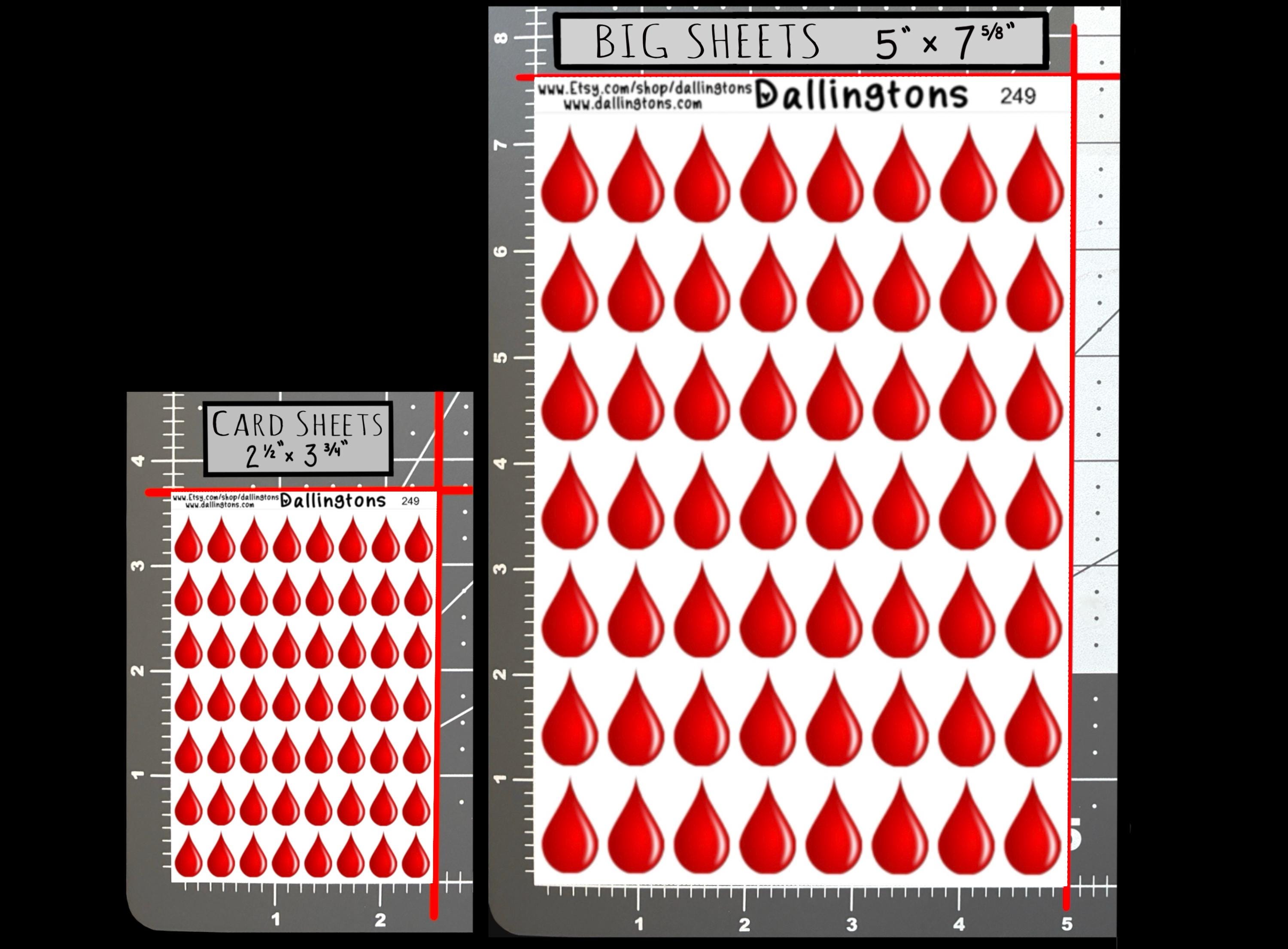 Blood Drop (#249) - Stickers for Books, Scrapbooks, Planners, Cards ...