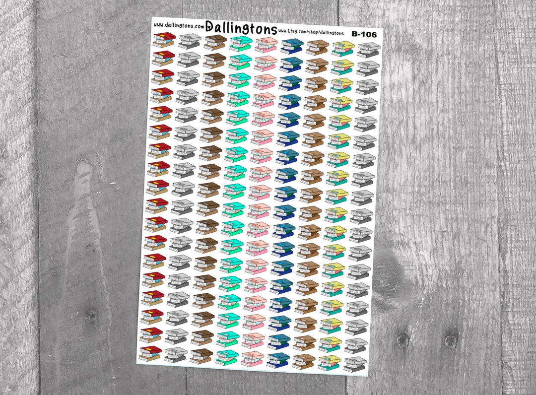Books (B-106) - Stickers for Books and Planners, Sticker Sheets ...
