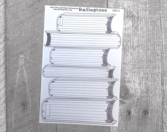 Book Stack Sticker Sheet (SSS-3) Full Sheet Sticker for Books and Planners