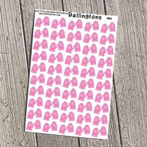Roze wanten (#464): kleine stickers voor boeken en planners