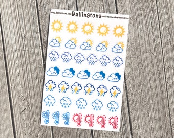 Weather (#52) - Tiny Stickers for Books and Planners
