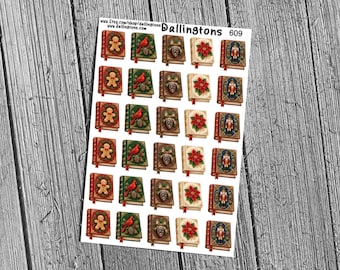 Christmas Books (#609) - Stickers for Books, Scrapbooks, Planners, Cards, Journals and Everything Else!