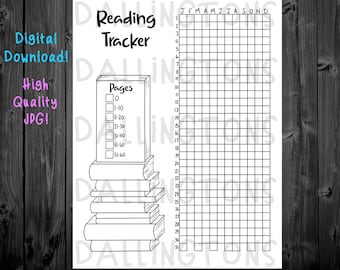 Reading Tracker - Yearly Reading Tracker - Reading Pages Tracker - Printable Planner Page - Printable Page - Bullet Journal