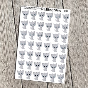 Gray Cats (#518) - Tiny Stickers for Books and Planners