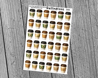 Classy Coffee Sticker Sheet, Caffeine Addict Planner Stickers for Bullet Journals (#544)