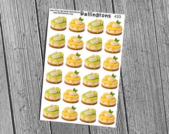 Lemon & Lime Cheesecake Sticker Sheet, Baking Planner Stickers for Recipe Journals (#433)