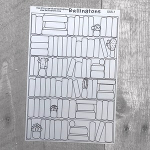 Book Shelf Sticker Sheet (SSS-1) Full Sheet Sticker for Books and Planners