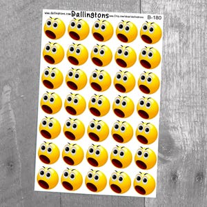 Shocked Face (B-180) - Stickers for Books and Planners, Sticker Sheets, Planner Stickers