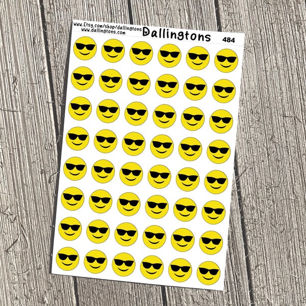 Cool Emoji (#484) - Tiny Stickers for Books and Planners