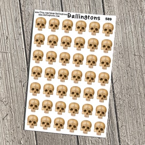 Skull (#589) - Tiny Stickers for Books and Planners
