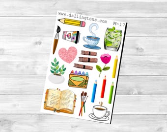 Creativo (M-17) - Mini hojas de pegatinas para libros y agendas