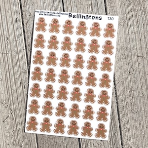 Gingerbread Men Stickers (#130) - Tiny Stickers for Books and Planners