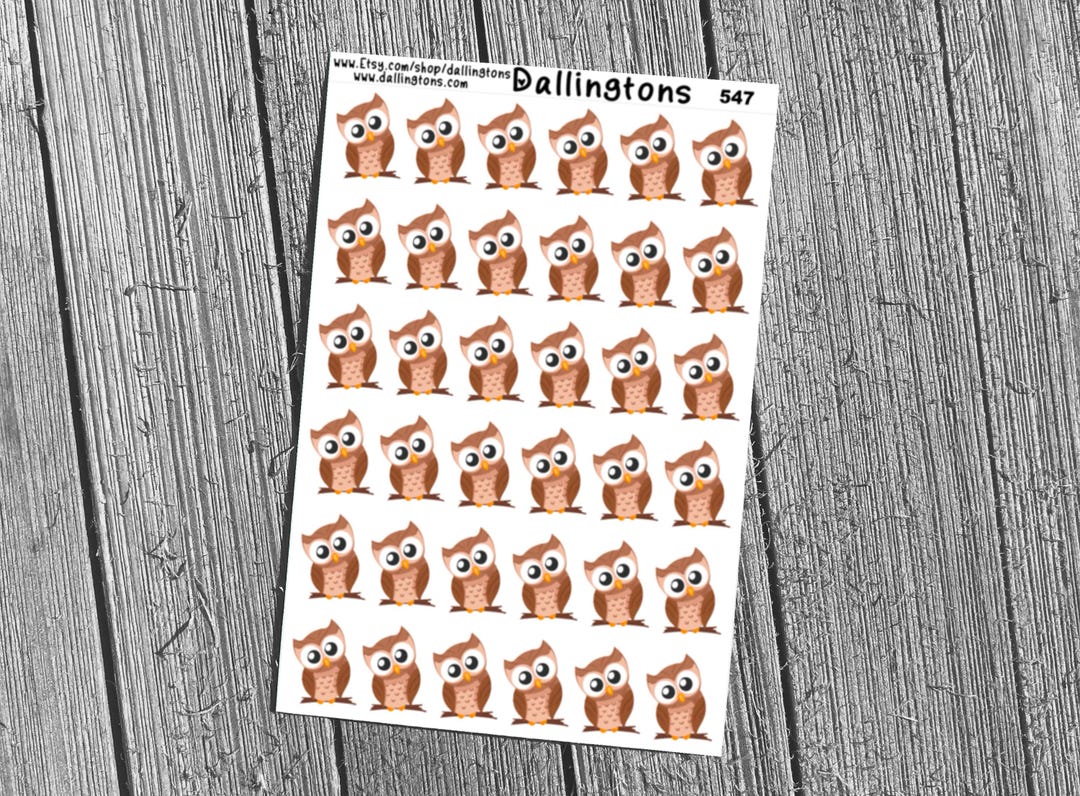 Brown Owls (#547) - Stickers for Books, Scrapbooks, Planners, Cards ...