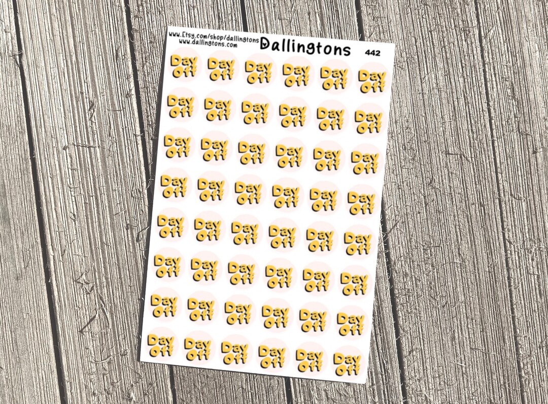 Day off (#442) - Tiny Stickers for Books and Planners - Etsy