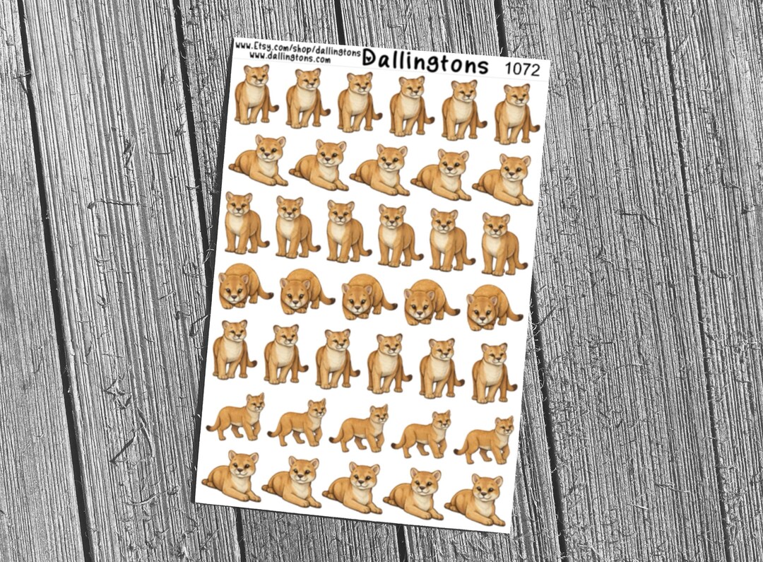 Cougar (#1072) - Stickers for Books, Scrapbooks, Planners, Cards ...