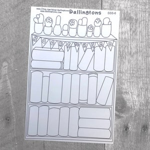 Book Shelf Sticker Sheet (SSS-6) Full Sheet Sticker for Books and Planners
