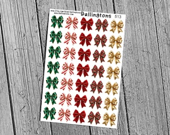 Christmas Ribbons (#513) - Stickers for Books, Scrapbooks, Planners, Cards, Journals and Everything Else!