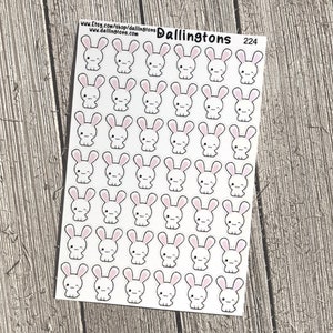 漫画のウサギ（＃224） - 本やプランナー用の小さなステッカー