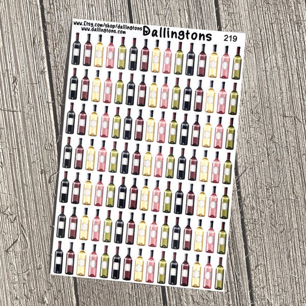 Wine Bottles (#219) - Tiny Stickers for Books and Planners