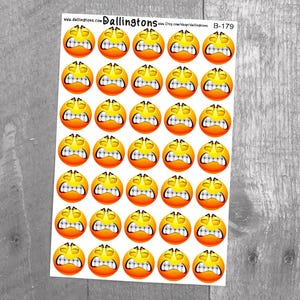 Grimace Face (B-179) - Stickers for Books and Planners, Sticker Sheets, Planner Stickers