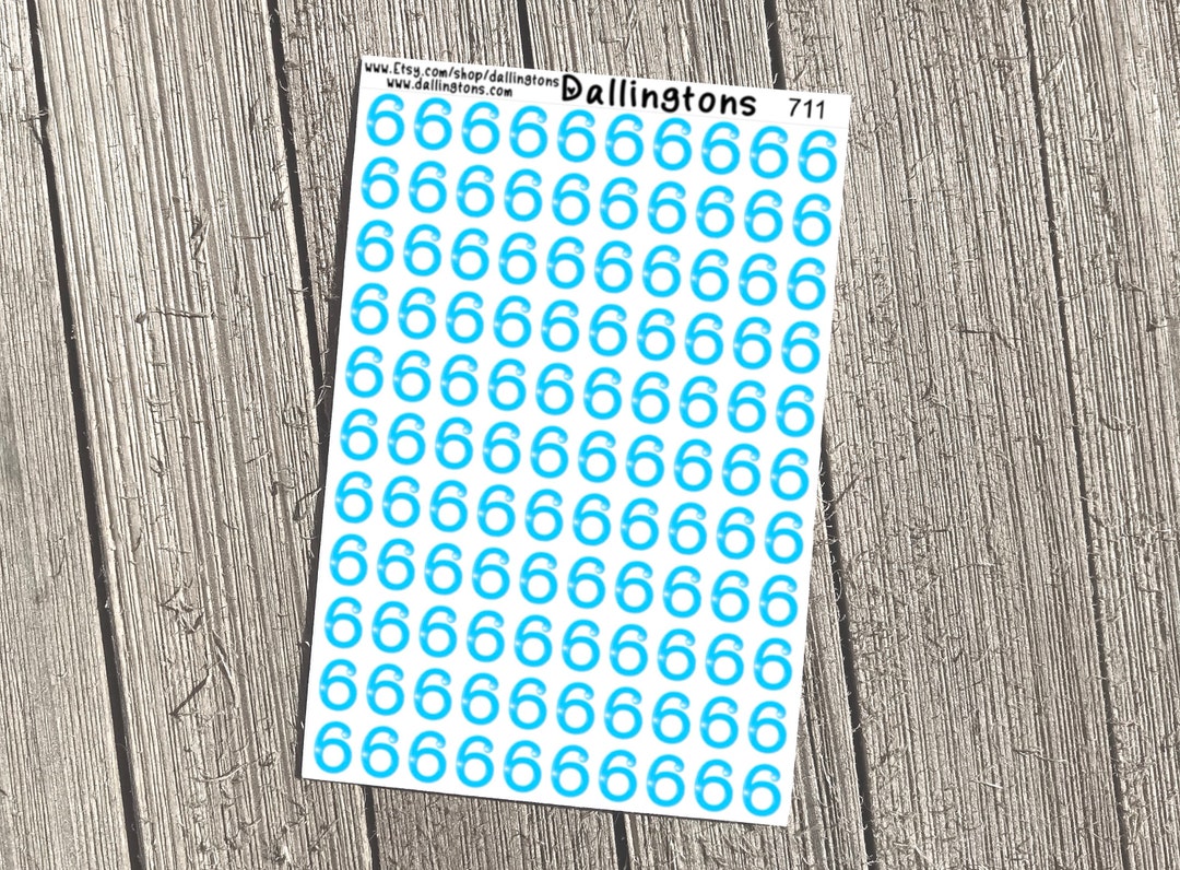 Blue 6 (#711) - Tiny Stickers for Books and Planners - Etsy
