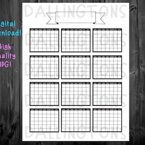 Printable Yearly Calendar Printable Calendar Bullet Journal Bujo ...