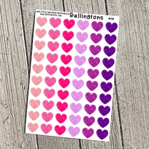 Glitter Hearts (#418) - Tiny Stickers for Books and Planners
