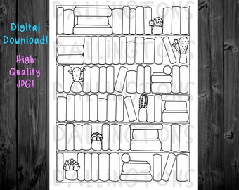 Book Shelf Reading Tracker - Books to Read - Printable Bookshelf - Bullet Journal Books - Digital File