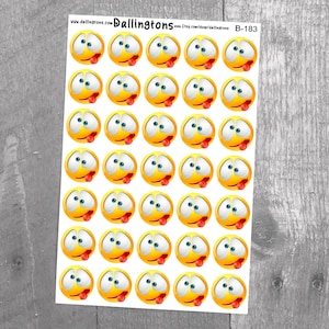 Crazy Face (B-183) - Stickers for Books and Planners, Sticker Sheets, Planner Stickers