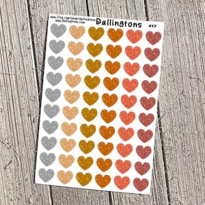 Glitter Hearts (#417) - Tiny Stickers for Books and Planners