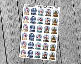 Christmas Globes (#742) - Stickers for Books, Scrapbooks, Planners, Cards, Journals and Everything Else!