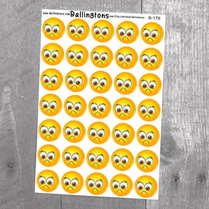 Very Sad Face (B-178) - Stickers for Books and Planners, Sticker Sheets, Planner Stickers