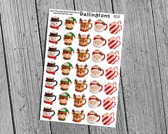 Christmas Mugs (#500) - Stickers for Books, Scrapbooks, Planners, Cards, Journals and Everything Else!