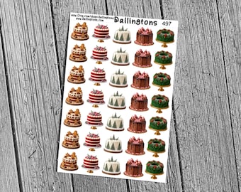 Christmas Cakes (#497) - Stickers for Books, Scrapbooks, Planners, Cards, Journals and Everything Else!
