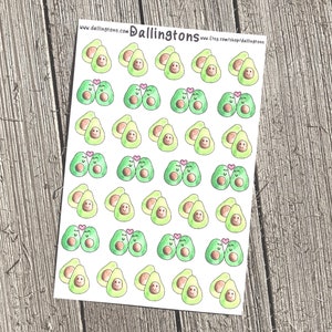 Kawaii-avocado's (#39) - kleine stickers voor boeken en planners