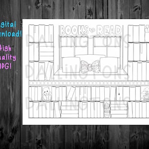 Printable Book Shelf Planner Page - Book Shelf - Printable Page - Planner Page - Digital Download - Reading List - Reading - Book Lover
