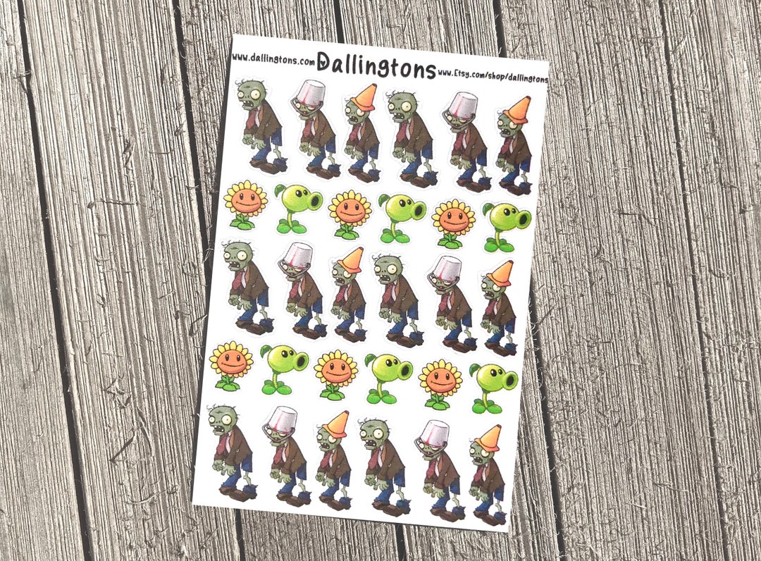 stickers circulares de Plantas Vs Zombies | Todo Peques