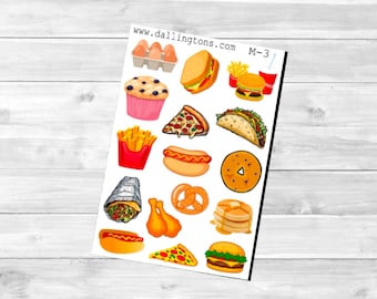 Comida chatarra (M-3) - Mini hojas de pegatinas para libros y agendas