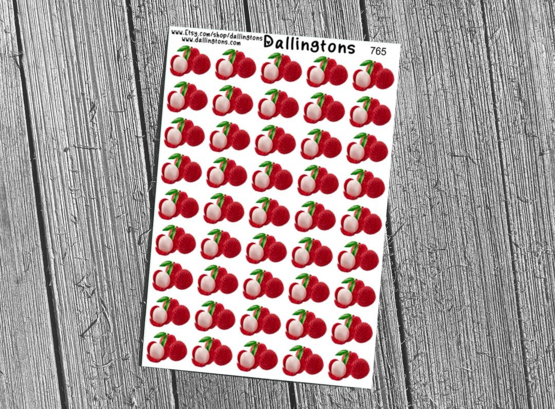 Lychee (#765) - Stickers for Books, Scrapbooks, Planners, Cards ...
