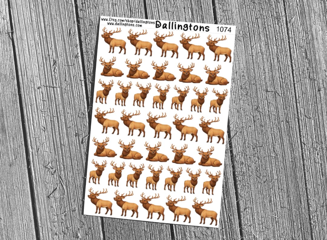 Elk (#1074) - Stickers for Books, Scrapbooks, Planners, Cards, Journals ...